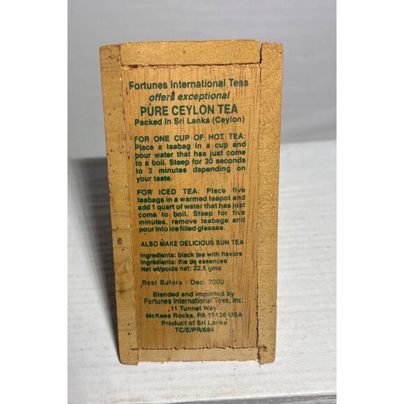 Furtunes International Tea Wooden Box Pyramid Christmas Apple Cinnamon BOX ONLY - Picture 4 of 8